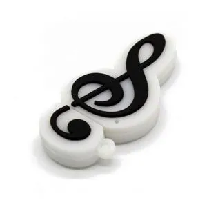 Флешка Скрипичный Ключ черный на белом фоне USB2.0 64Гб.