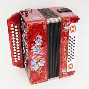 Гармонь "Тульская 301М 25х25-III-2" (Г-14)  с двумя подбородочными регистрами.