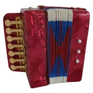 Aurus UC102-R Аккордеон кнопочный сувенирный, красный, с футляром.
