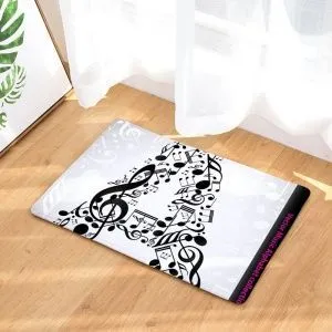 Коврик напольный. Скрипичный ключ, ноты. Полиэстер. Размер 40х60 см.