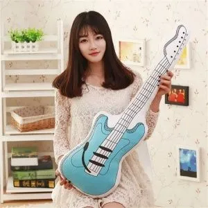 Подушка декоративная Синяя электрогитара. Размер 90 см.