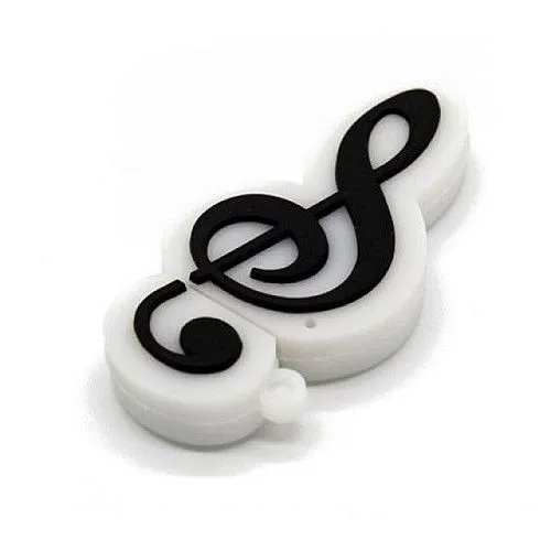 Флешка Скрипичный Ключ черный на белом фоне USB2.0 32Гб.