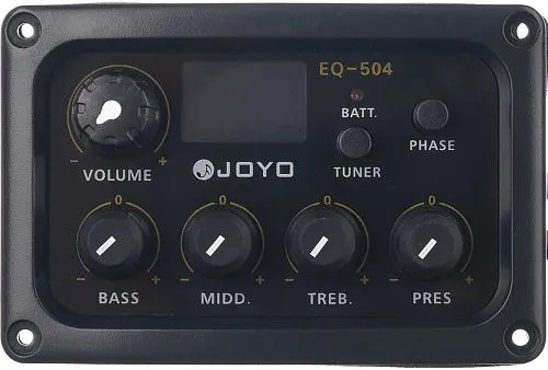 Joyo EQ-504-F Звукосниматель для акустических гитар с 4-х полосным эквалайзером и тюнером.