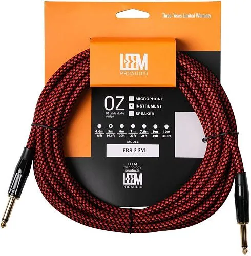 Leem FRS-5(RD/BK) Кабель инструментальный, красный/черный.