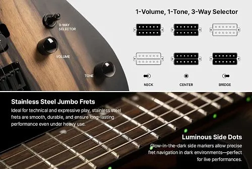 Cort KX500-Pale-Moon-NBB-W/B Pale Moon Электрогитара.