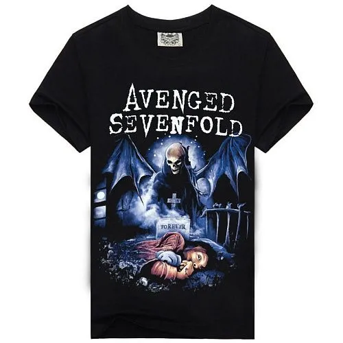 Футболка с принтом Avenged Sevenfold. Полиэстер. Размер XL.