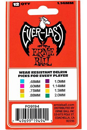 Ernie Ball 9194 Everlast Набор медиаторов.
